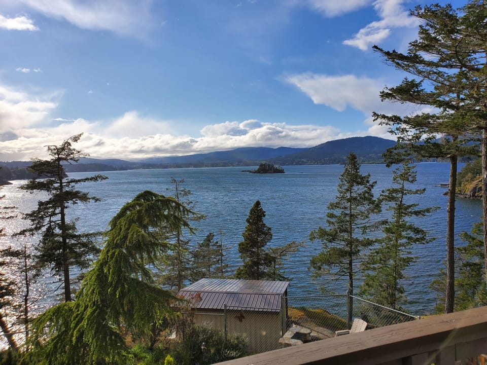 The place has a beautiful view of the Sooke basin