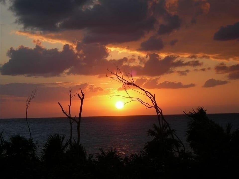 Incredible sunsets from the terrace and from the patio on the beach.  