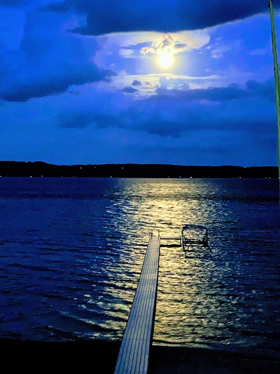 full moon over Big Glen off our dock