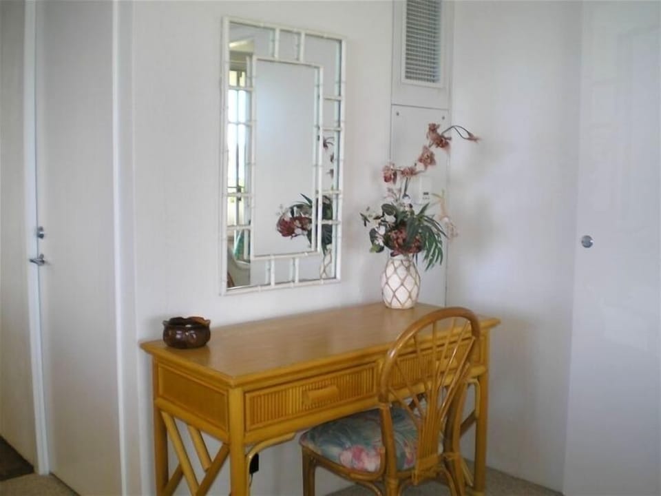 A desk area to write postcards and check email on free high speed internet