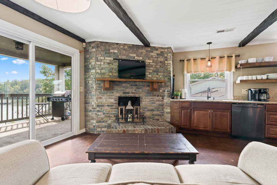 Sitting area with view of lake