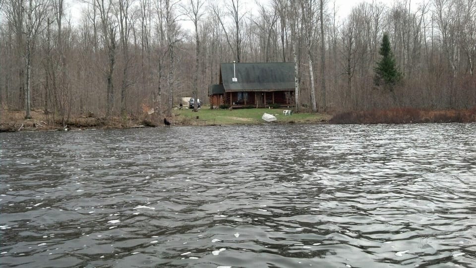 View of cabin from the lake.