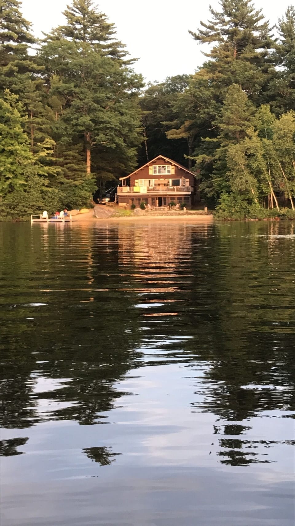 View of cabin from the lake