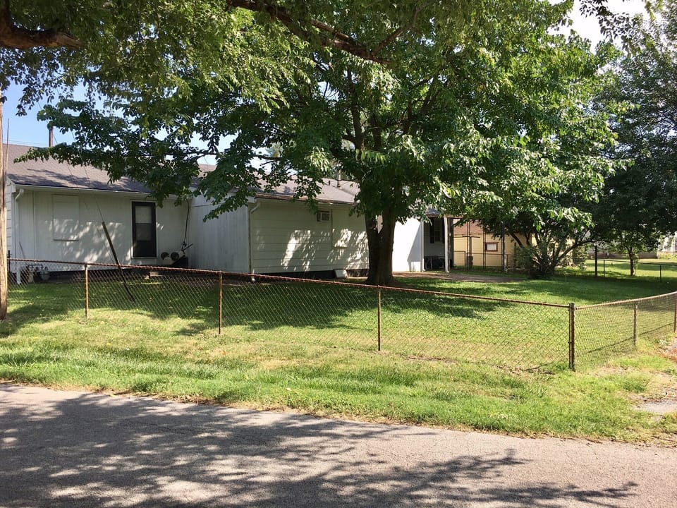 Backyard; very large and fenced in. 