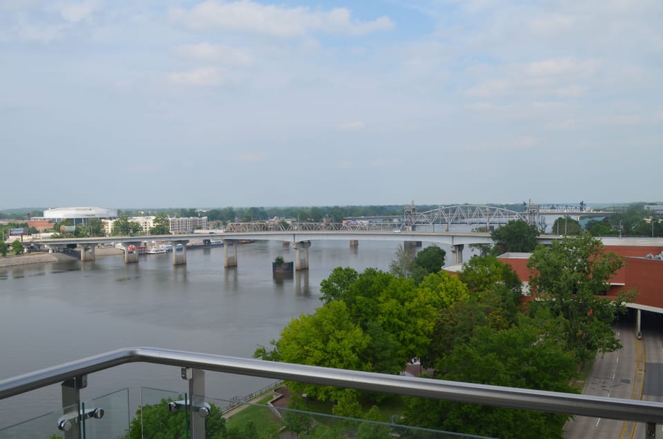 Beautiful view from porch of the Arkansas river and the river park