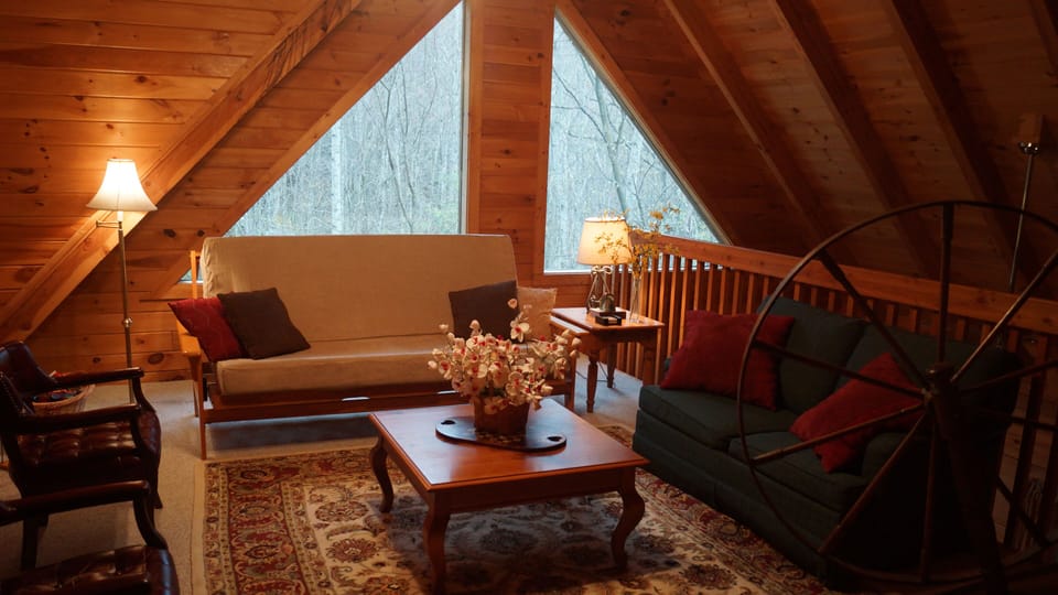 The Bearclaw loft with flat screen TV, XBox 360, and extensive DVD library.