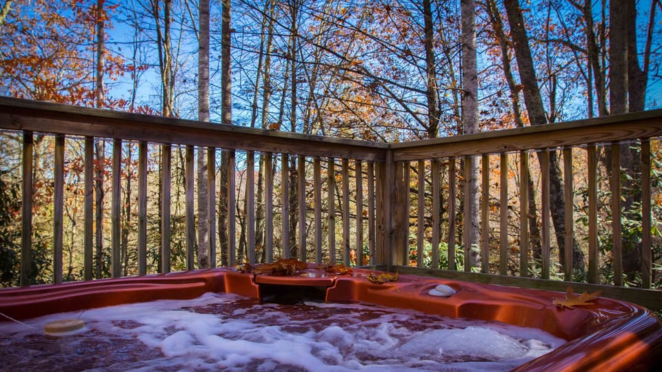 6 person sunken hot tub is ready and waiting.