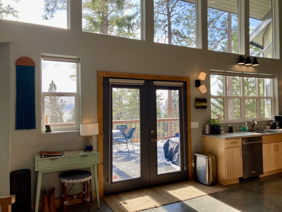French doors lead onto the spacious deck.  Indoor/outdoor living at it's best!