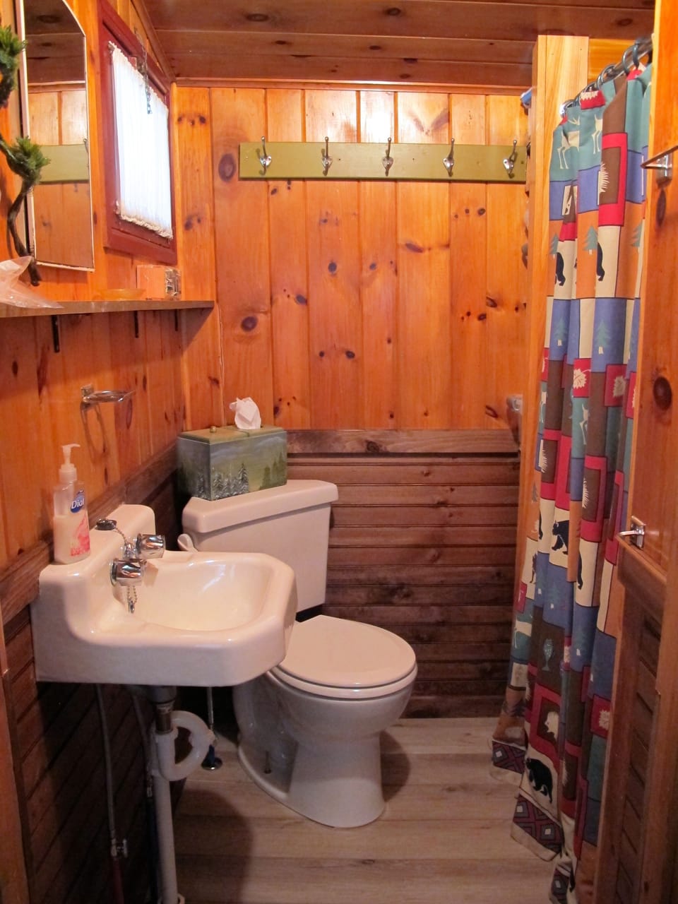 Bathroom with new corner toilet
