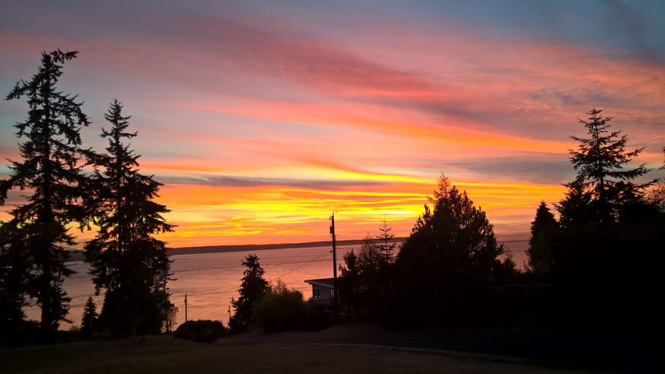 Glorious sunsets from your living room and front lawn.