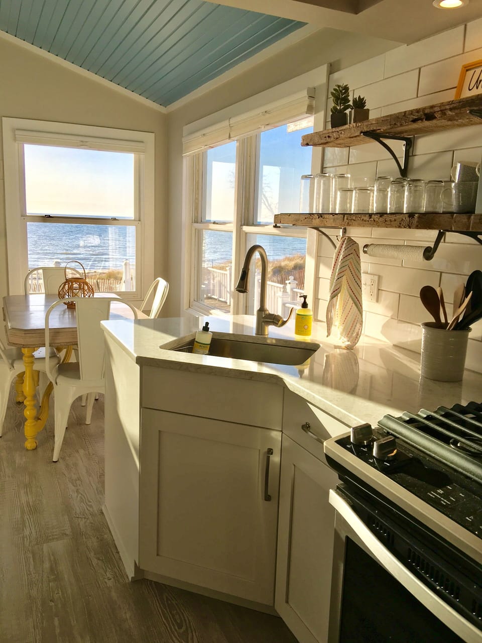 View of the lake from our kitchen. 