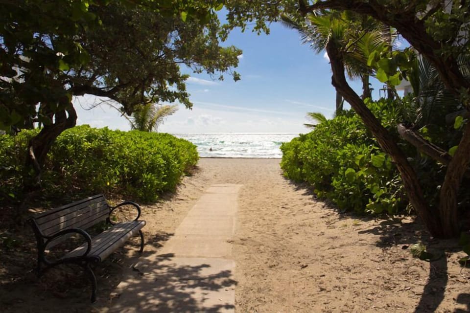 The beach is just steps away from the villa.