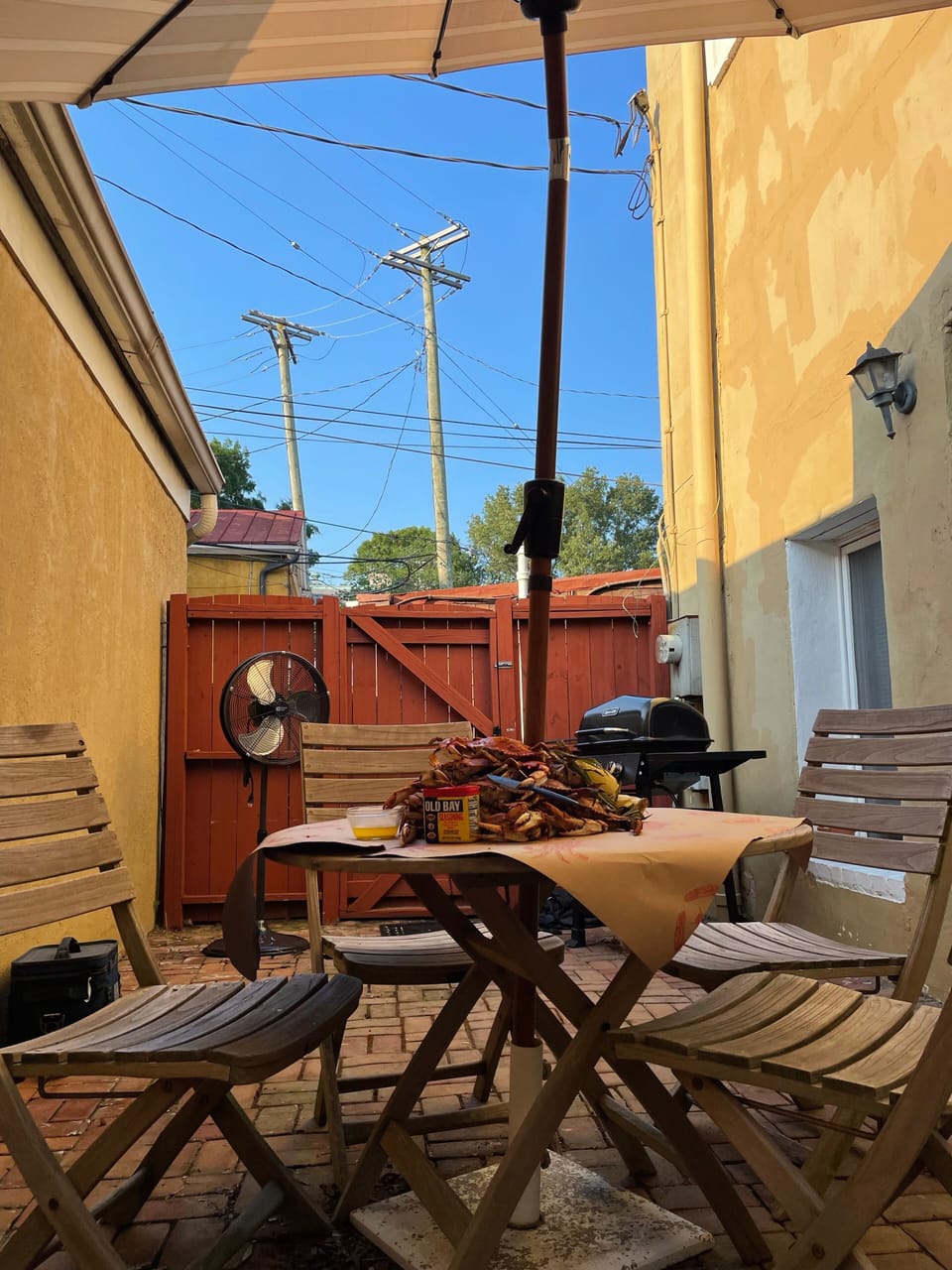 Enjoy some Hot Steamed Maryland Crabs on the back Patio!
