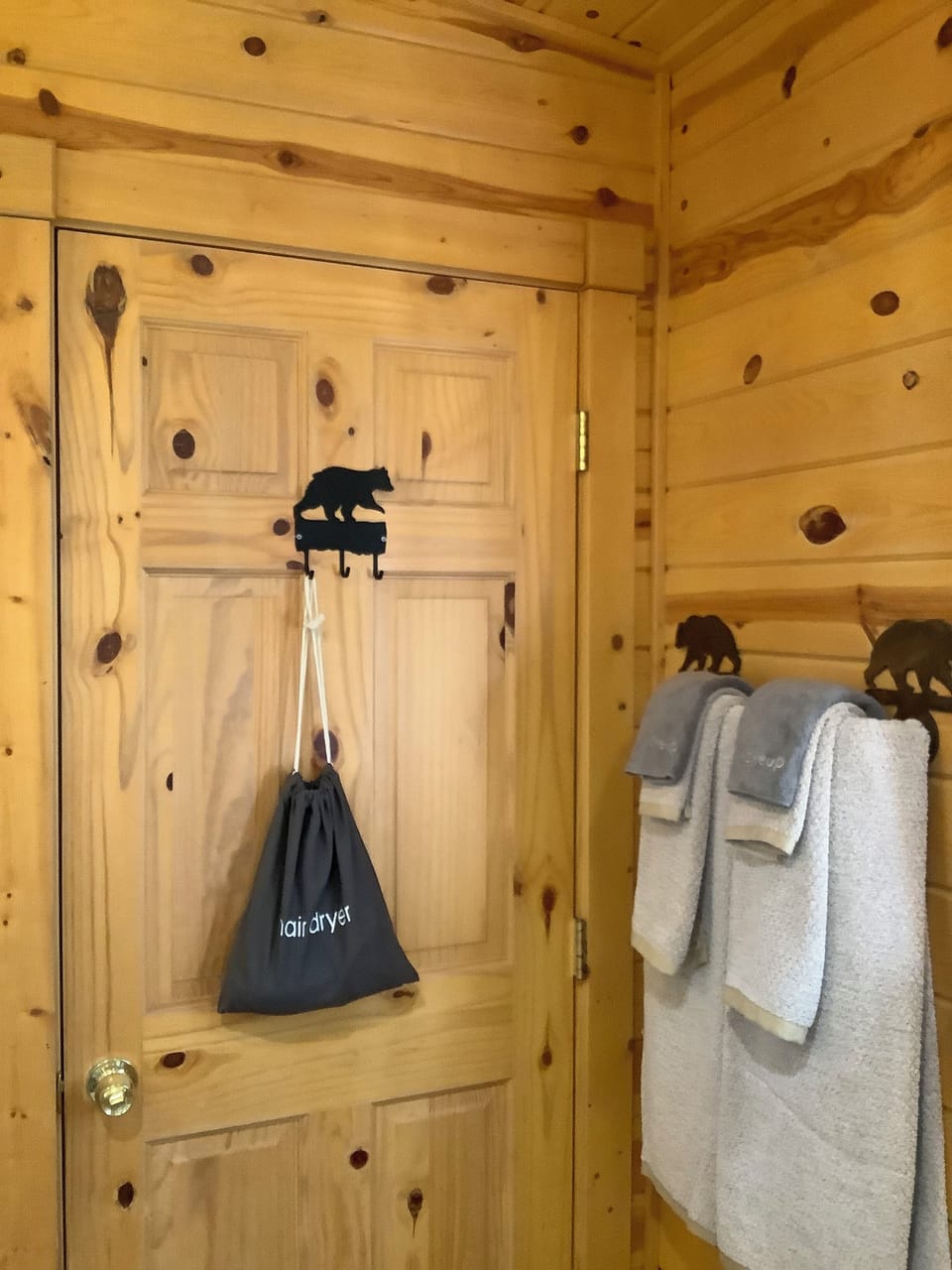 Towel storage and the all-important hair dryer!