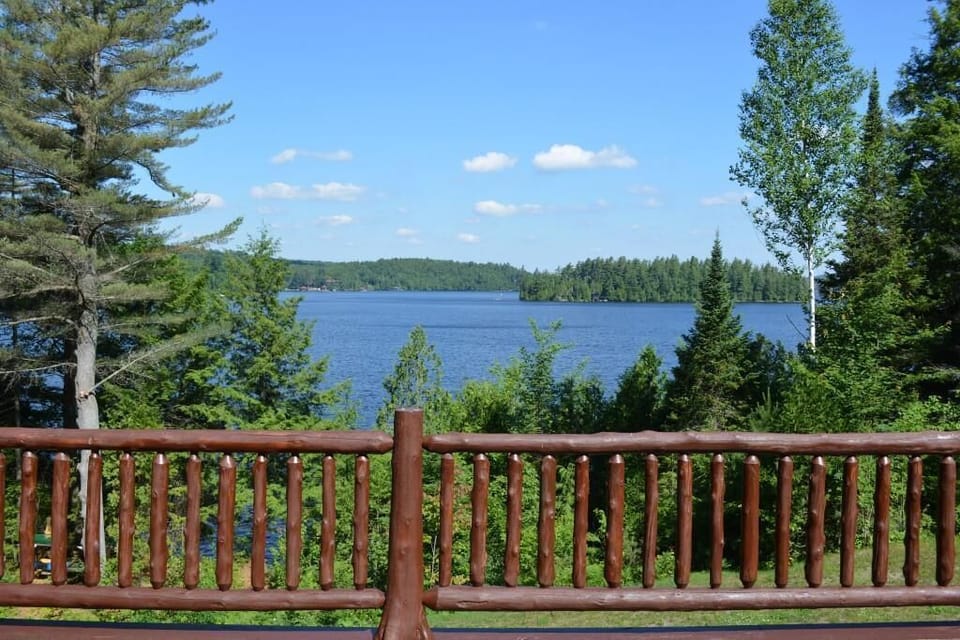 View of beautiful Upper Saranac Lake from deck.