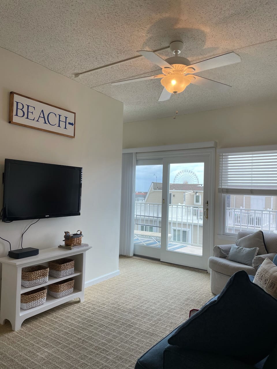 Family room view to balcony.