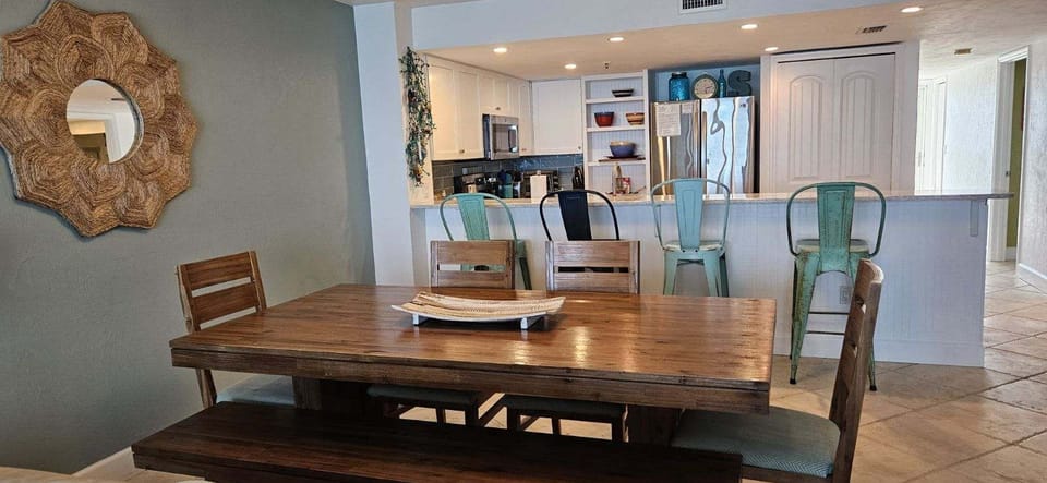 Dining area that easily fits 8