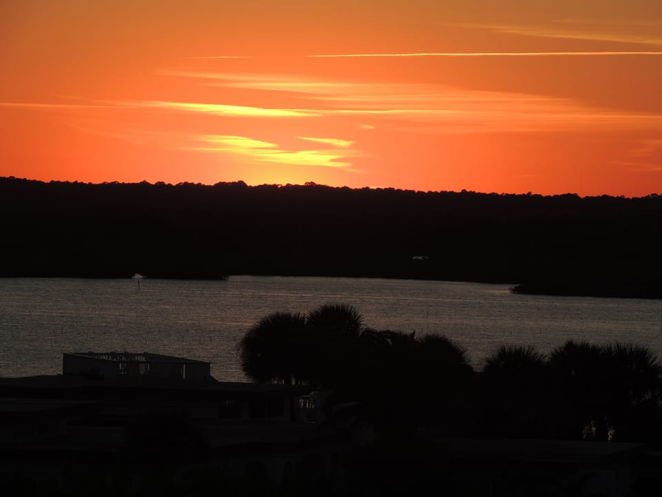 The view from the guest bedrooms is of the intercoastal! Beautiful sunsets!!!