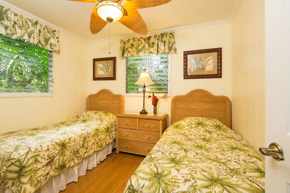 The third bedroom has two twin beds.