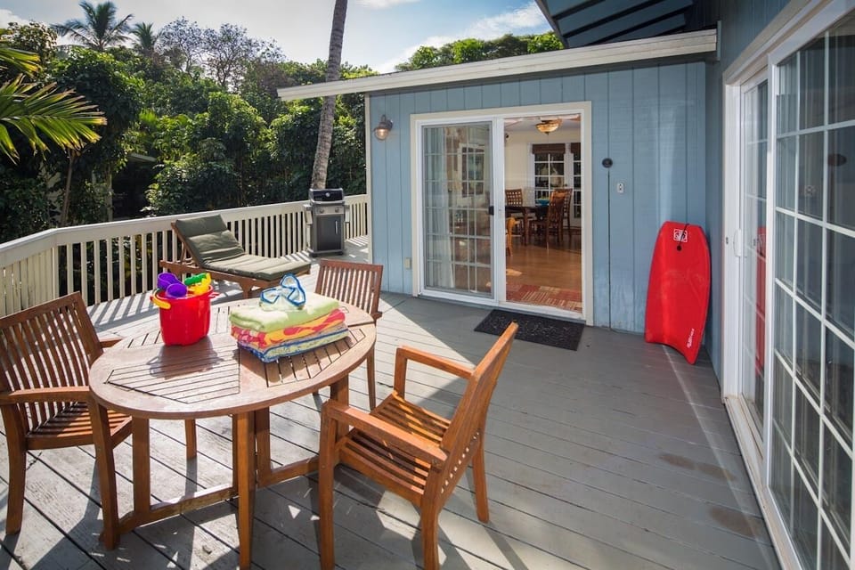 The deck has outdoor dining, a gas grill and adds 400 sq ft of living space.