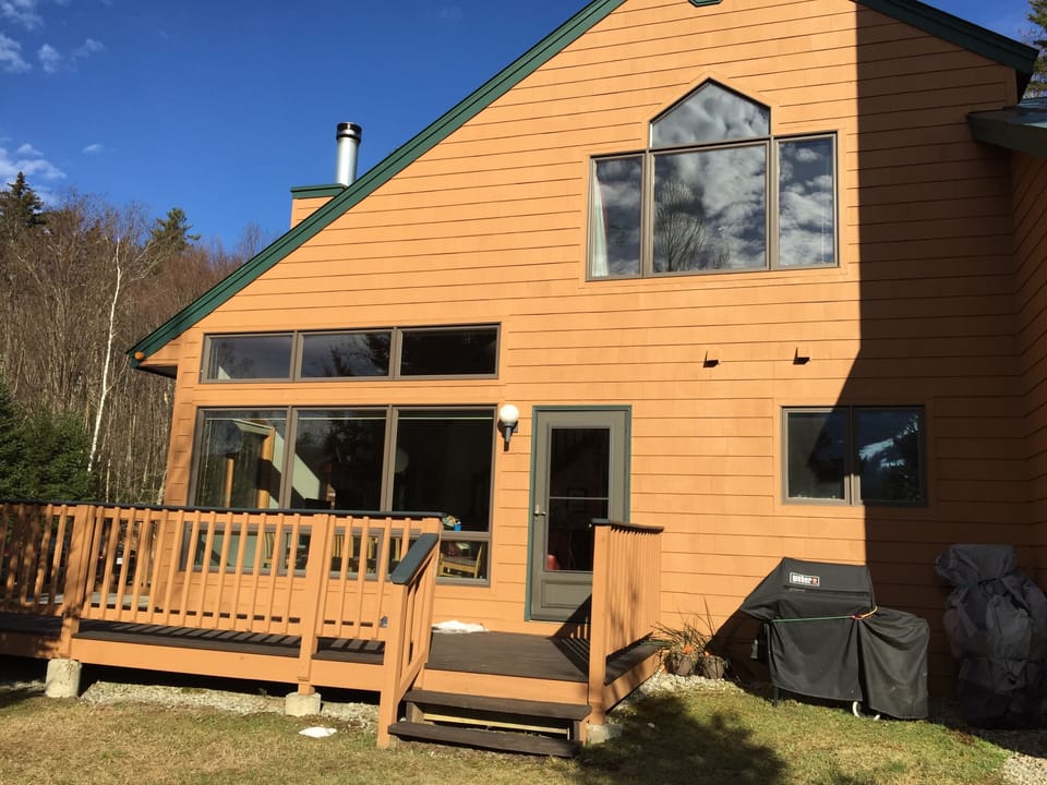 Exterior and deck view facing mountain