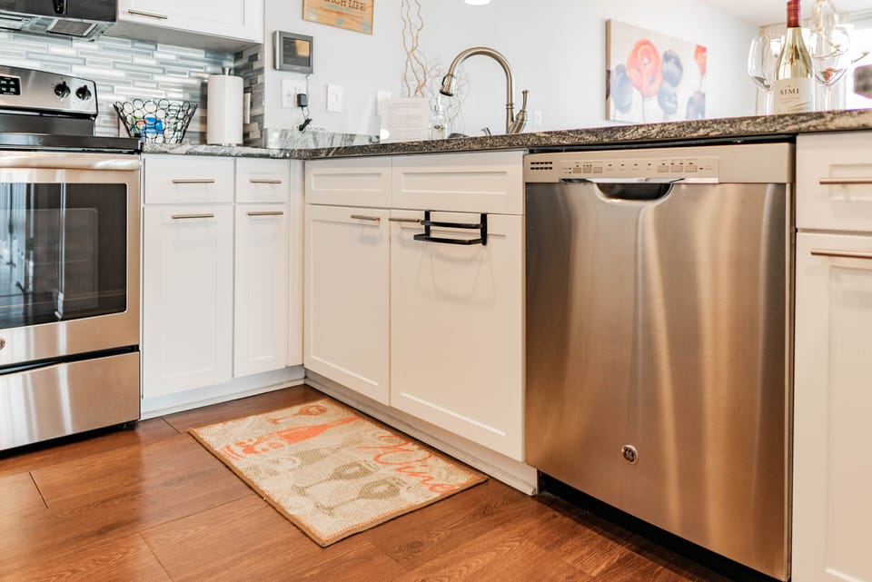 Kitchen - stainless appliances and sink. 