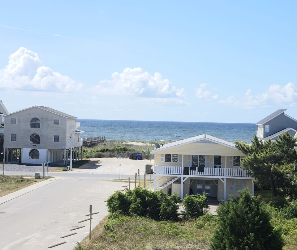 Every Bedroom has an Ocean View. This is the Beach Access across the street