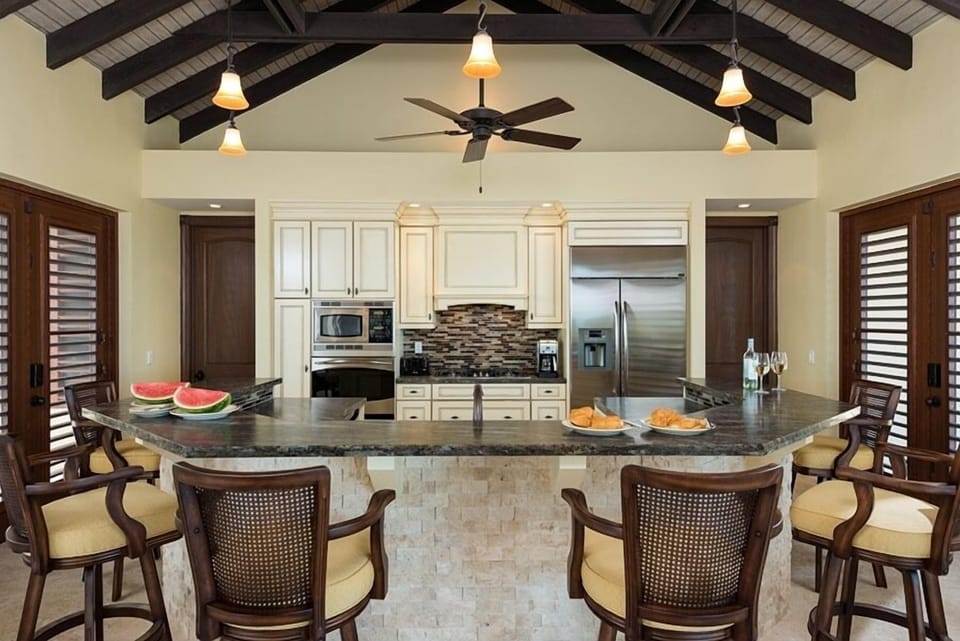 Gourmet kitchen.