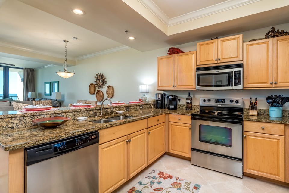 Full-size kitchen with top-of-the-line appliances. 