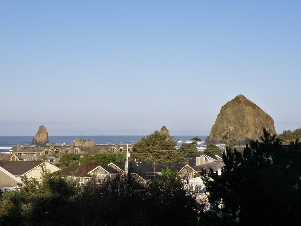 View of Haystack Rock from master Bedroom. 