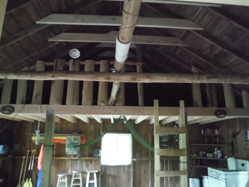 Loft and rear of cabin.