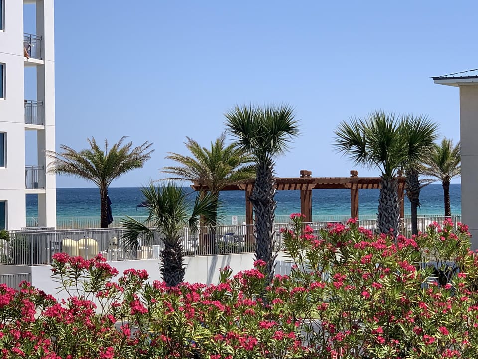 Sea Shell's main balcony partial view of the Gulf of Mexico 