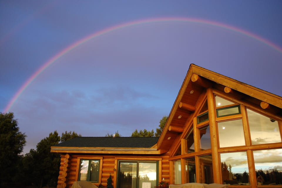 Back of Orion's View with glass facing beautiful mountain views.