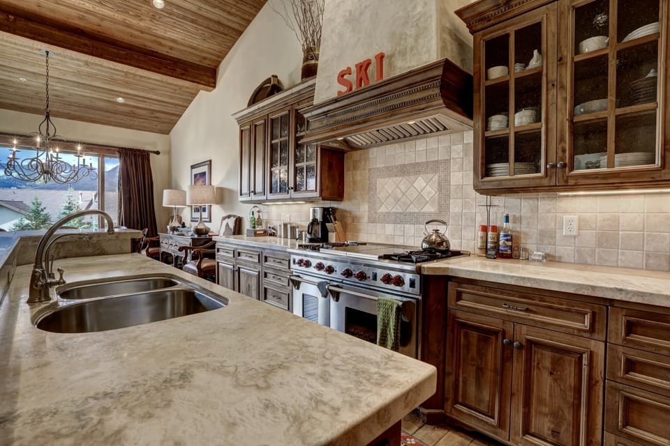 Kitchen with Wolf range and cooktop