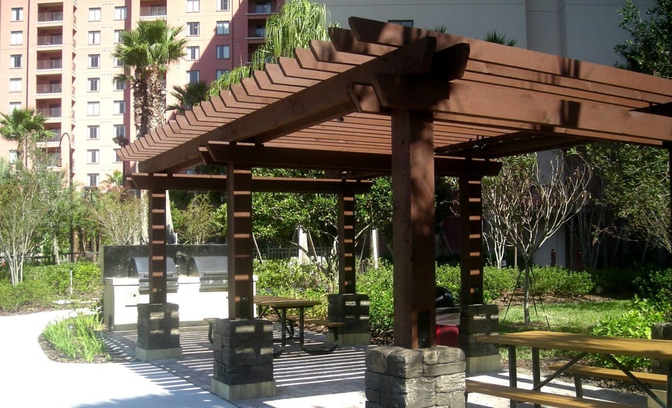 There are gas grills at several locations around the resort.