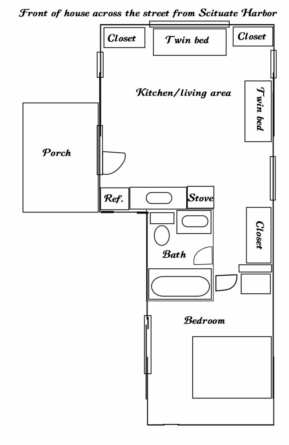 Two rooms, one bedroom, sleeps 4, and a heck of a view.