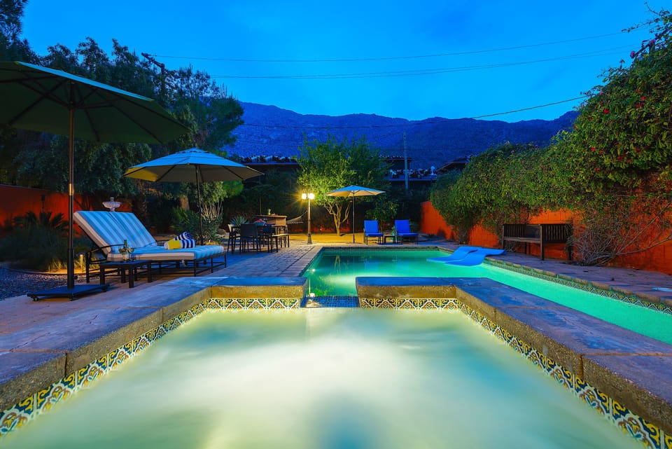 Unwind behind the jets of the spa