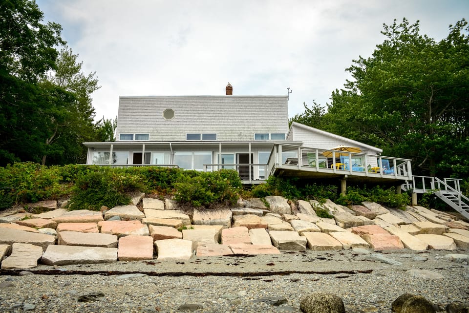Bar Harbor View Cottage faces east toward Cadillac Mountain and Western Bay