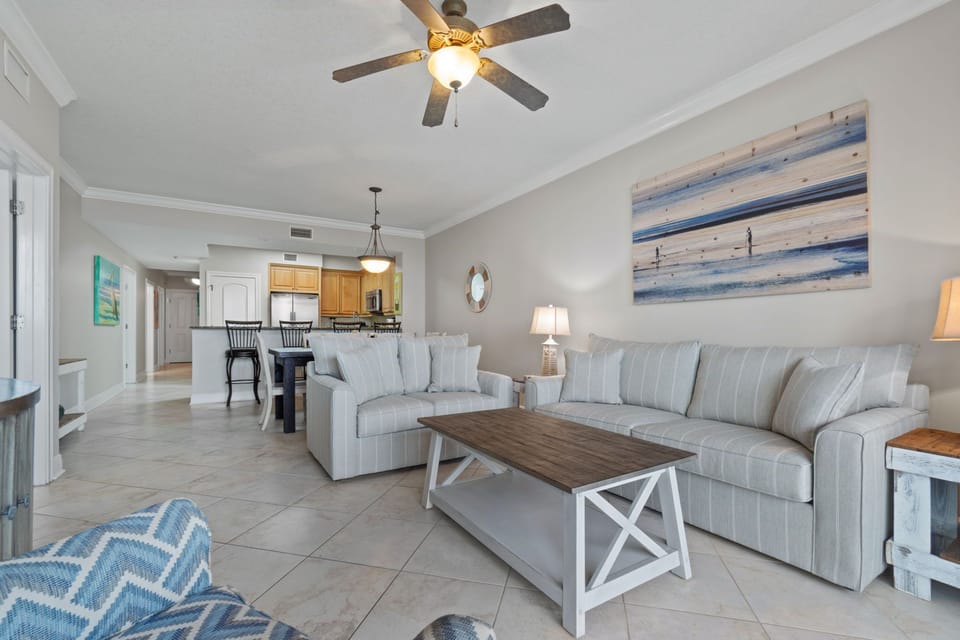 Living room and dining area