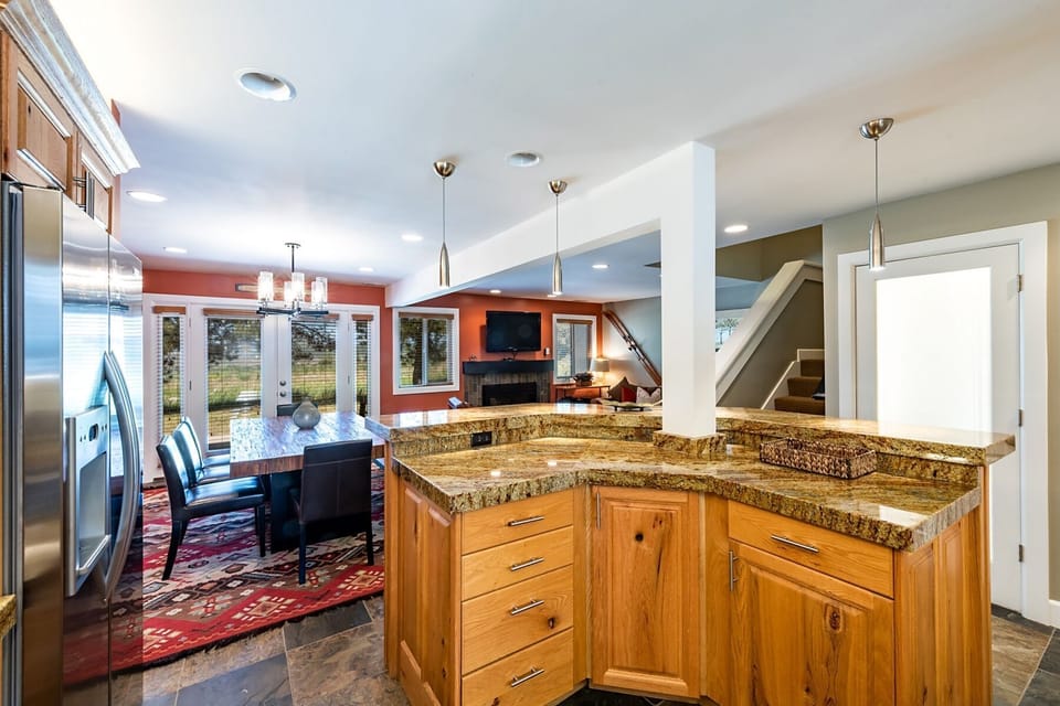 View of living area from the kitchen