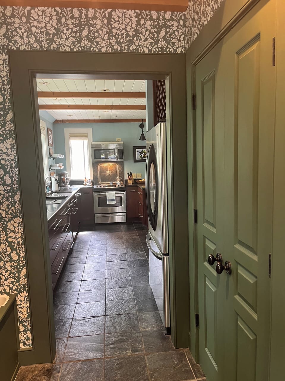 Mudroom entrance looking into kitchen
