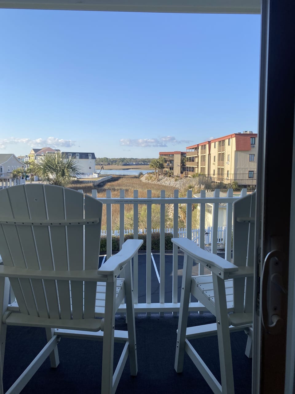 Balcony overlooking inlet