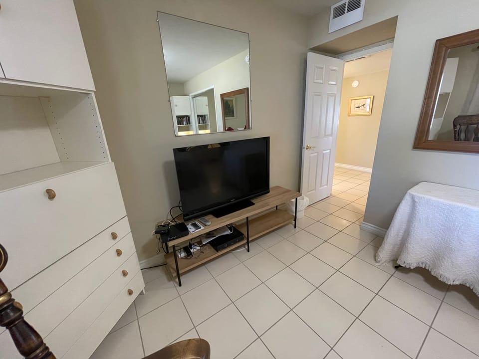 Flat-screen television in second bedroom