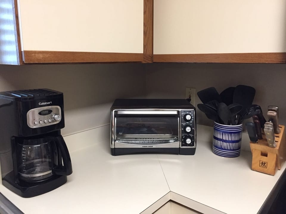 Coffee pot & a toaster oven