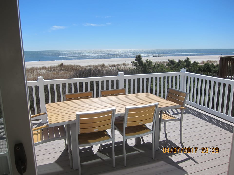 View of beach from second floor  deck