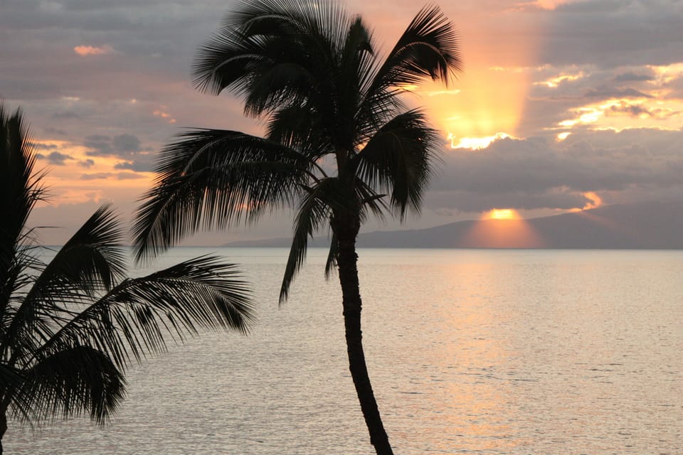 Sunset over Lanai from our lanai!