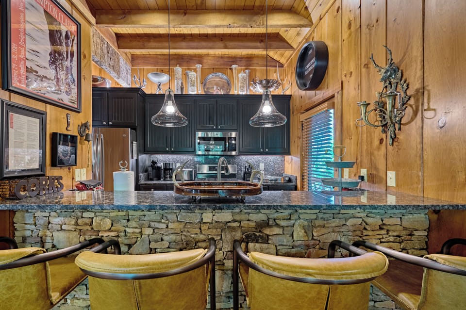 View into Kitchen From Bar Counter