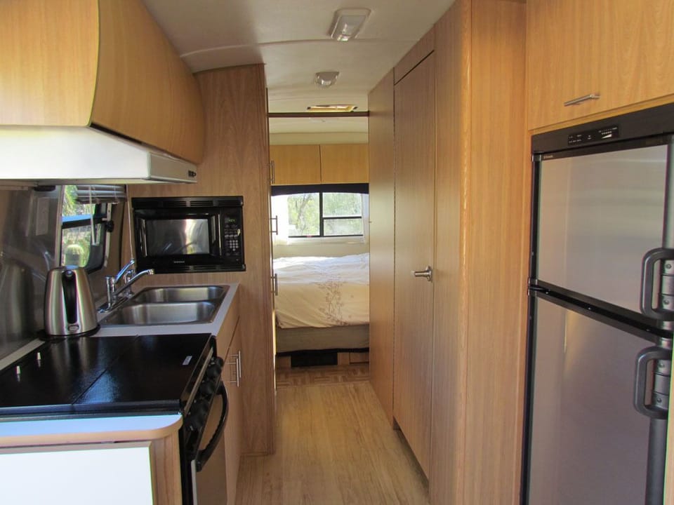 View through kitchen to bedroom.