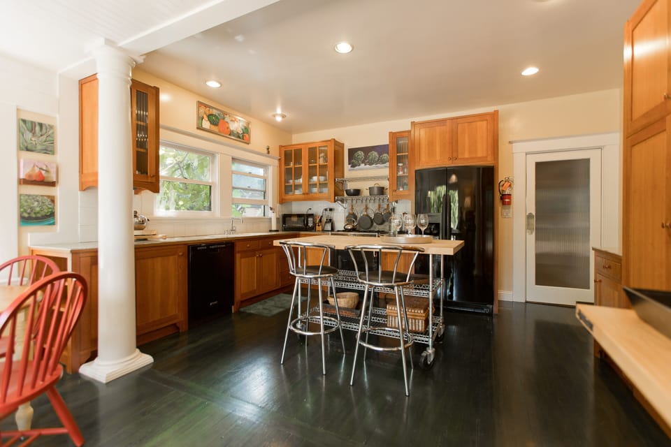 The large kitchen is the perfect spot to be together.