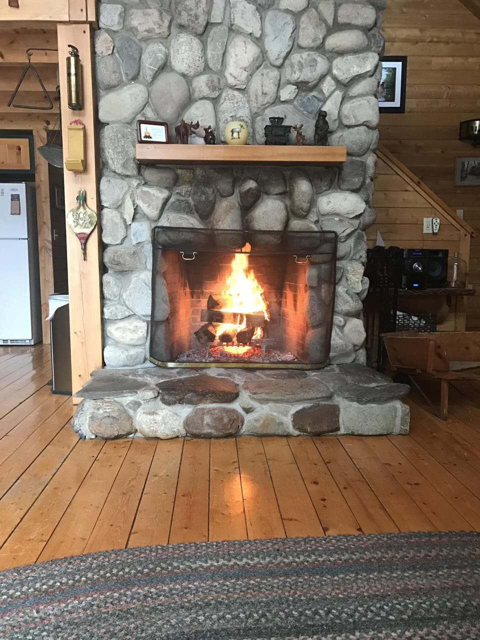 Seasonal fireplace.  